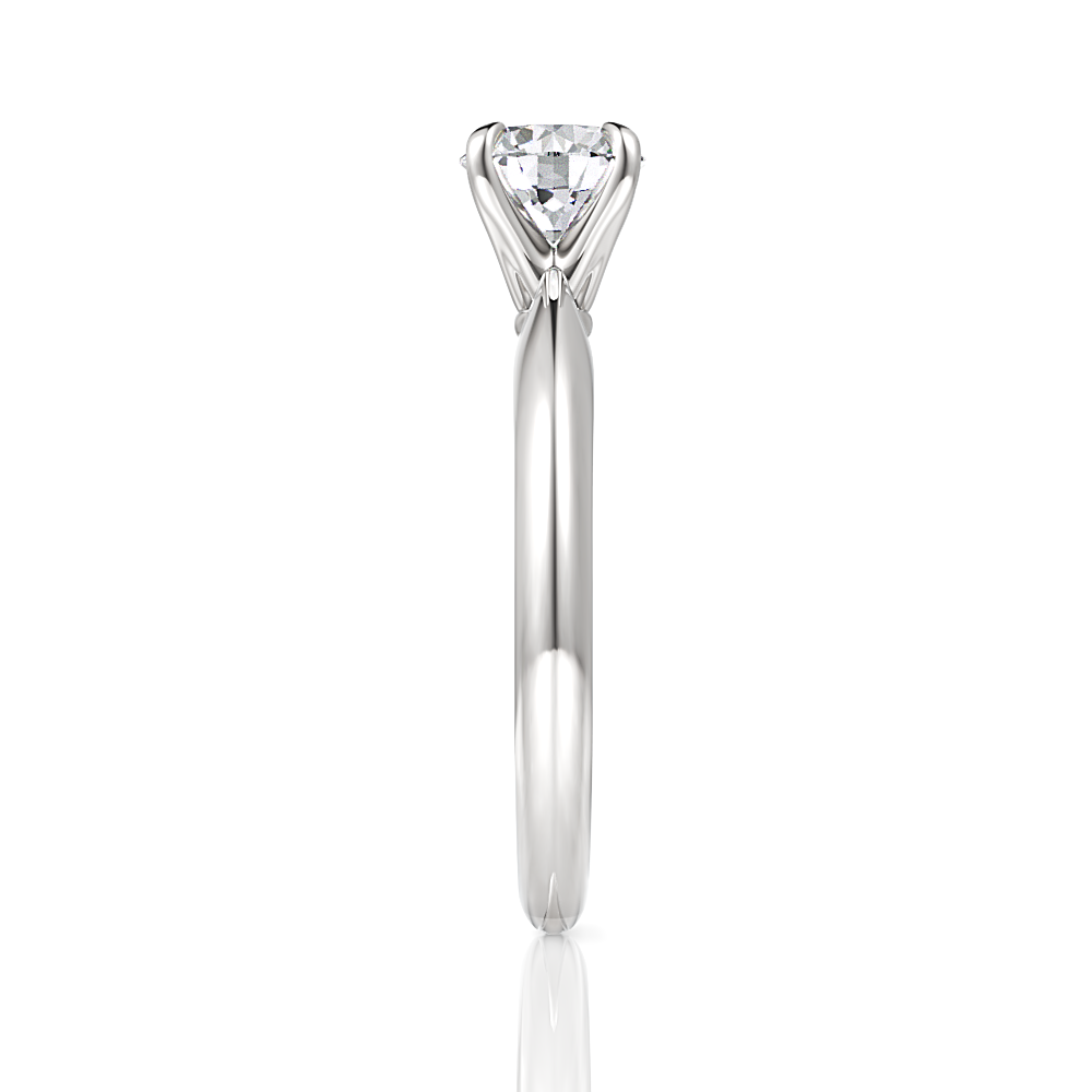 Round Cut Platinum Classic Four-Prong Solitaire Engagement Ring