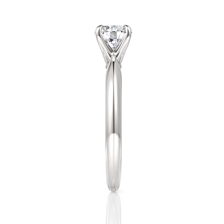 Round Cut Platinum Classic Four-Prong Solitaire Engagement Ring